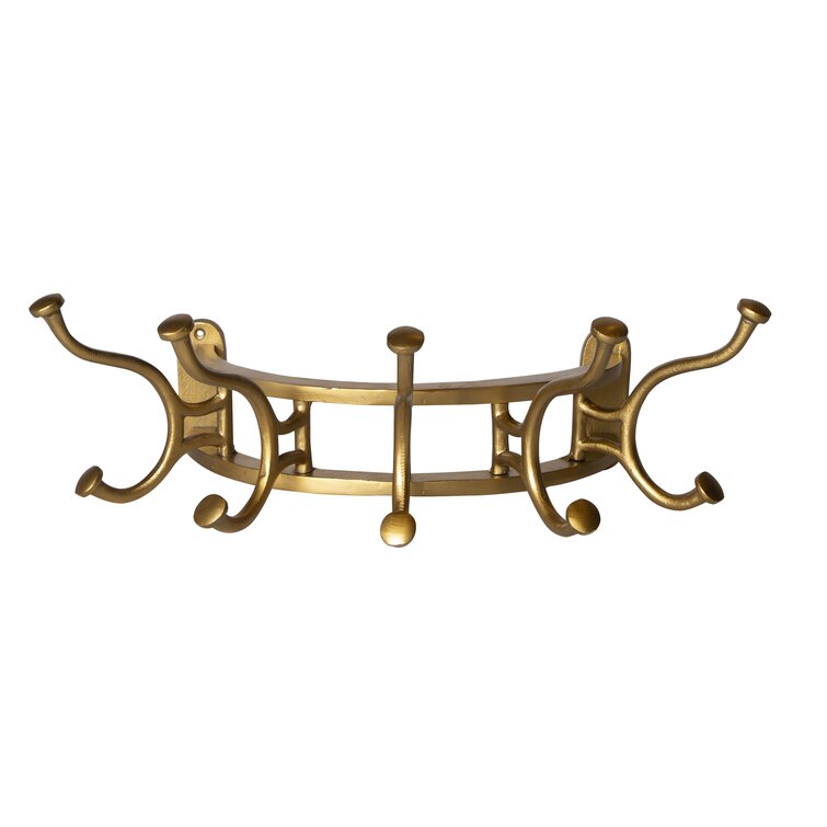 Metal 5 Hook Wall Mounted Coat Rack